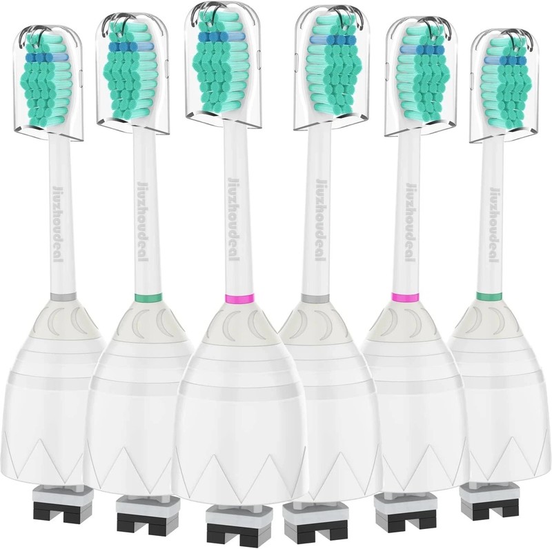 6 Pack E-Series Screw-On Electric Toothbrush Replacement Brush Heads HX7022/66