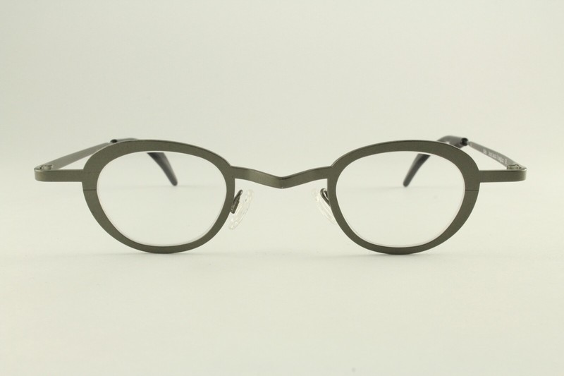 Rare Authentic theo 35 long iland Matte Green Gray 36mm Glasses Frames RX-able