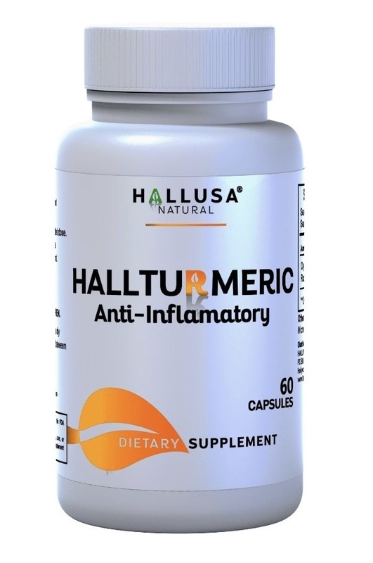 Hallusa Natural Organic Turmeric Anti-Inflammatory Supplement 500mg 60 Capsules