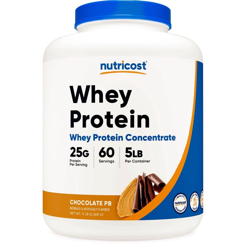 Nutricost Whey Protein Chocolate Peanut Butter 5lbs Powder FREESHIP