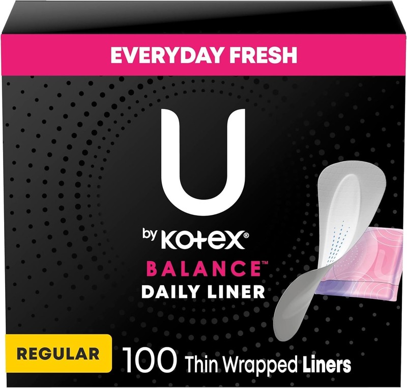 U by Kotex Barely There Thin Panty Liners, Light Absorbency, Unscented, 100 Ct