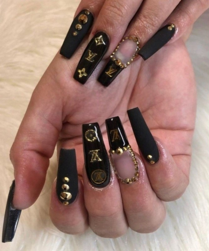 NWT NAIL ART DESIGN 4mm×3mm GOLD METAL NAIL DECALS: N°15 gallery