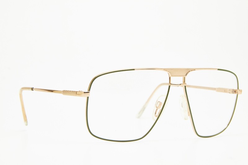 FILOS 4946 Gold/Green Pilot Model Frame Glasses Vintage 80s👓Unisex