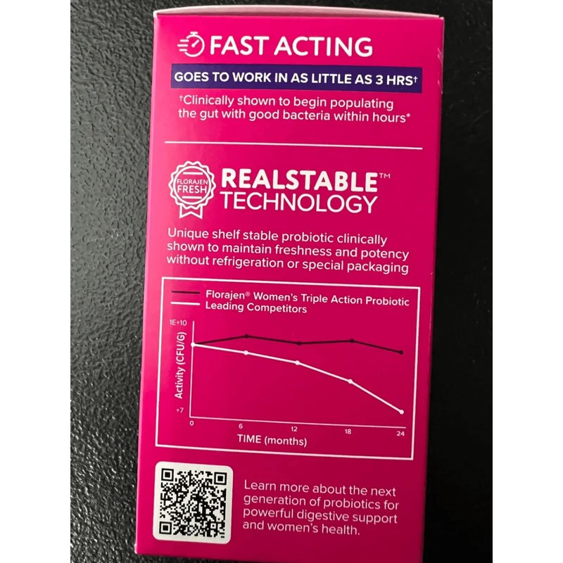 Florajen Women's Triple Action Probiotic Pre Pro Cranberry Supplement 30 Capsule gallery