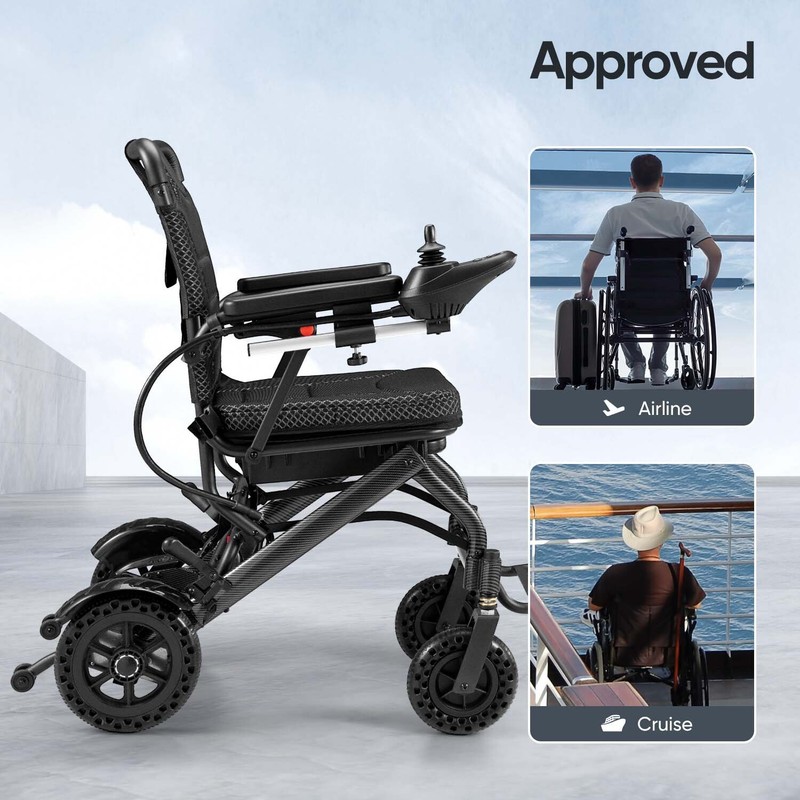 Lightweight 38Lb Foldable Electric Wheelchair Intelligent 300Lb All Terrain FDA gallery