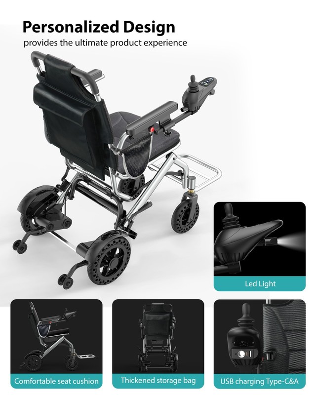 33 Lbs Lightweight Electric Wheelchair for Adults & Seniors, Portable &Foldable gallery