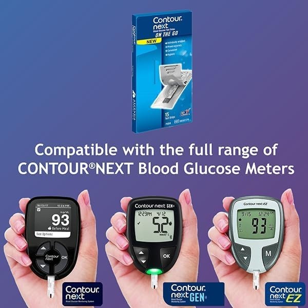 Individual Wrapped Contour Next Blood Sugar Strips – 15 Ct for Easy Testing gallery