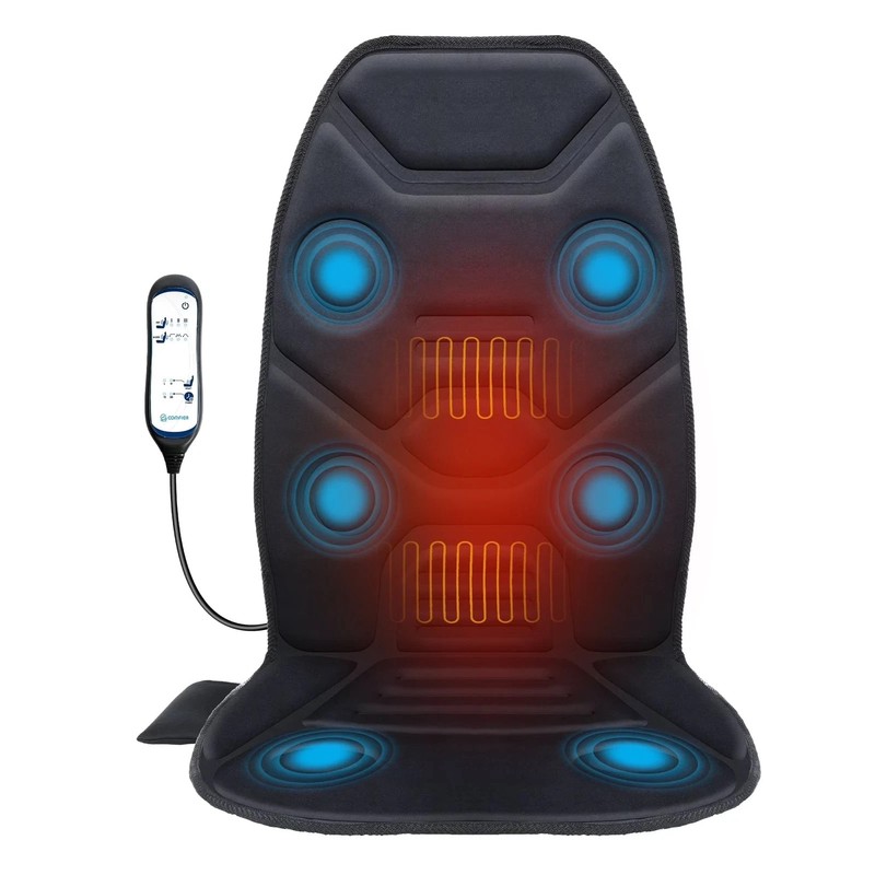 Comfier Heated Massage Seat Cushion, Back Massager with Vibration, Massage Pad gallery