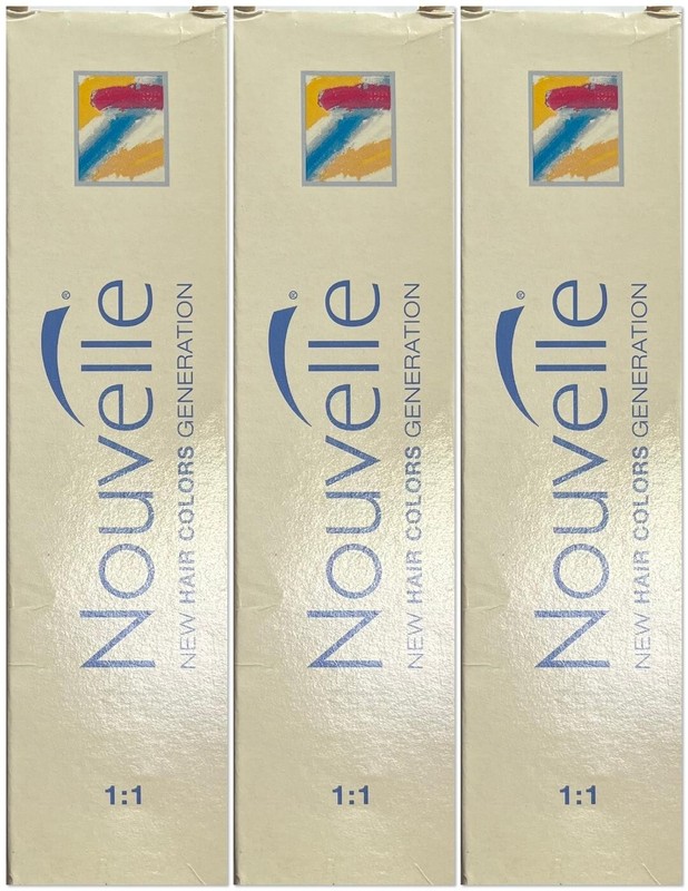 3 Nouvelle PERMANENT HAIR COLOR 3.52 oz ea #6.4 (6R) DARK COPPER BLONDE