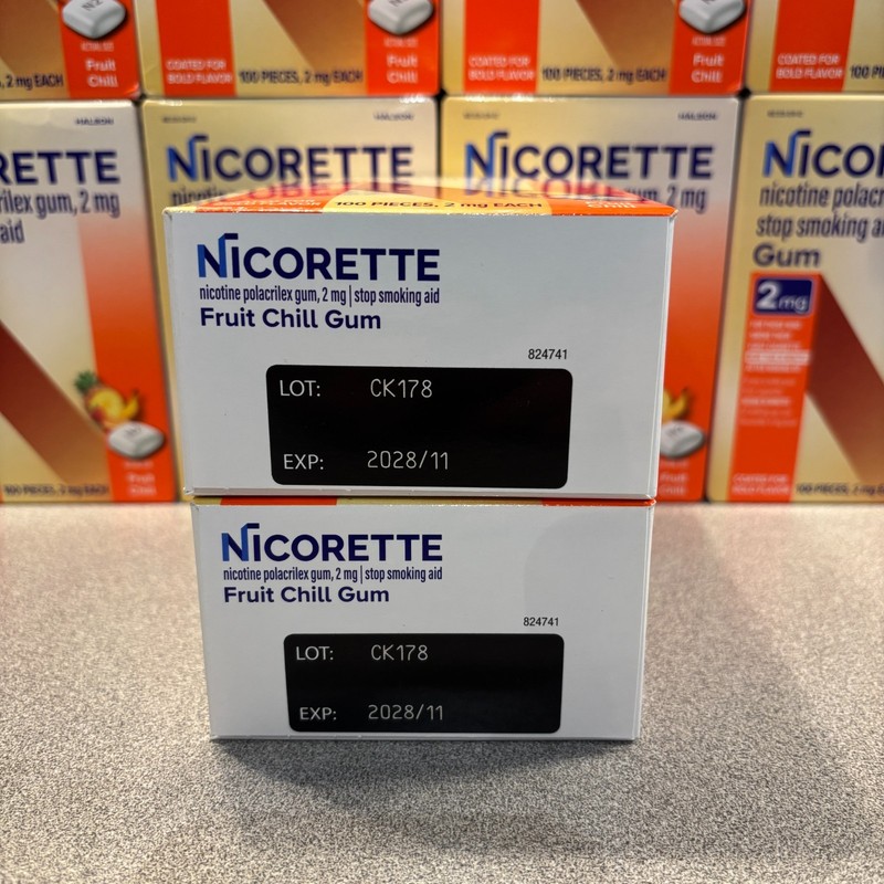 10x - Nicorette 2mg Nicotine Gum Fruit Chill 100 Pieces (1,000) - 11/2028 Exp gallery