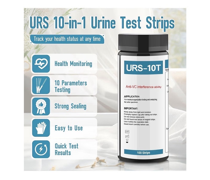 URS-10T Urine Test Strips 10 Parameters CE 100 Strips Exp 07-20-2027 gallery