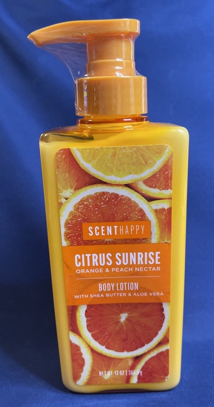 Scent Happy – Citrus Sunrise Orange/Peach Nectar Body Lotion 13oz -W/Shea & Aloe