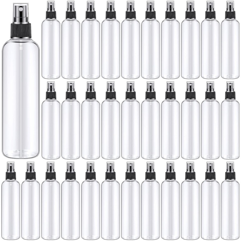 Eccliy 32 Pcs 8 Oz Spray Bottles Fine Mist Plastic Spray Bottles Clear Empty Spr