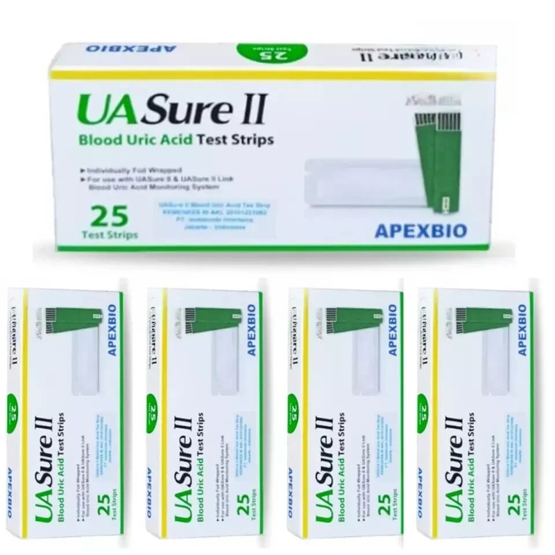 Original UASure II Uric Acid Test Strips(1 Box=25 Pcs Test Strips)-Free Shipping