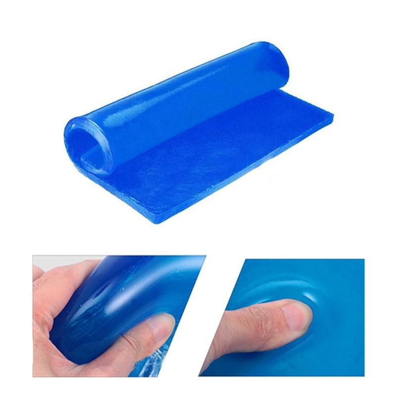 Motorcycle Seat Gel Pad 25x25x2cm Blue Cushion Shock Absorption DIY Mat gallery