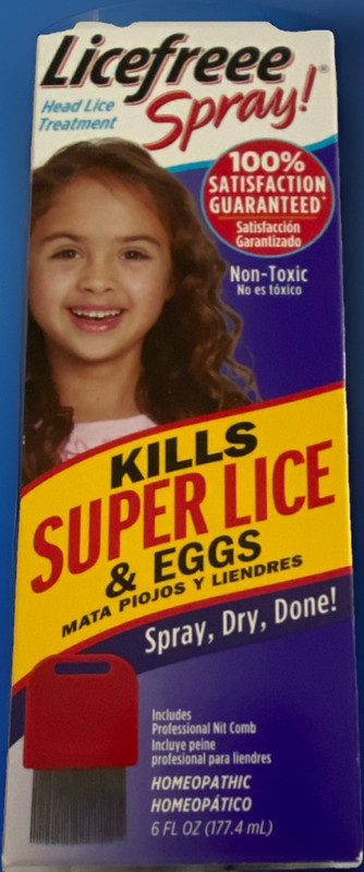 Licefreee Head Lice Treatment Non-Toxic Homeopathic 6oz Spray Antiparasitic