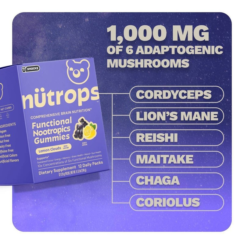 Nütrops By Grüns Low Sugar Functional Nootropics for Brain Health240g/12Servings gallery