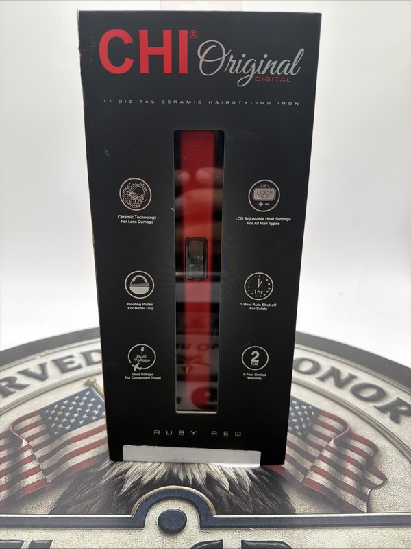 CHI Original Digital Ceramic Hairstyling Iron 1″ inch Ruby Red Dual 110/220v