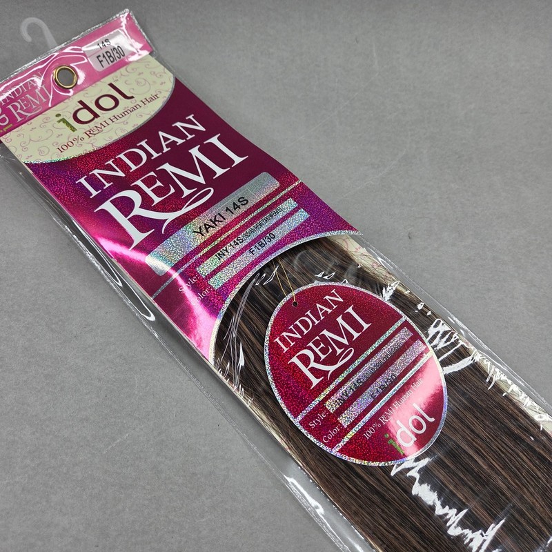 idol INDIAN REMI Human Hair Extensions YAKI 14S F1B/30