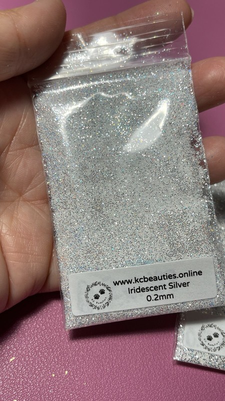 Iridescent White Glitter Hex Snow White pink blue sheen Nail Art US seller gallery