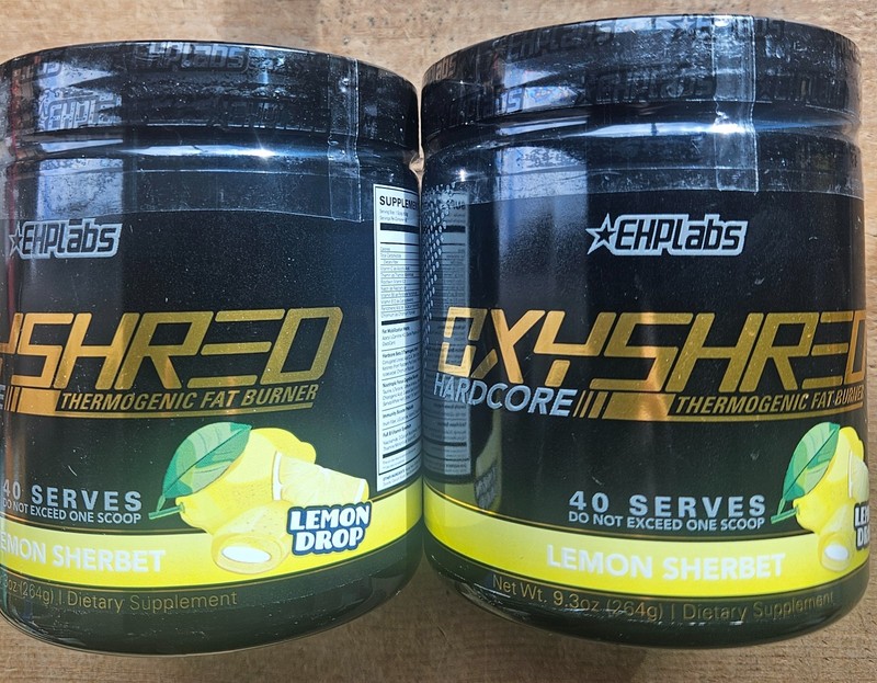 EHP Labs OXYSHRED HARDCORE Fat Burner – Lemon Sherbet 80 Servings! Exp: 12/2026