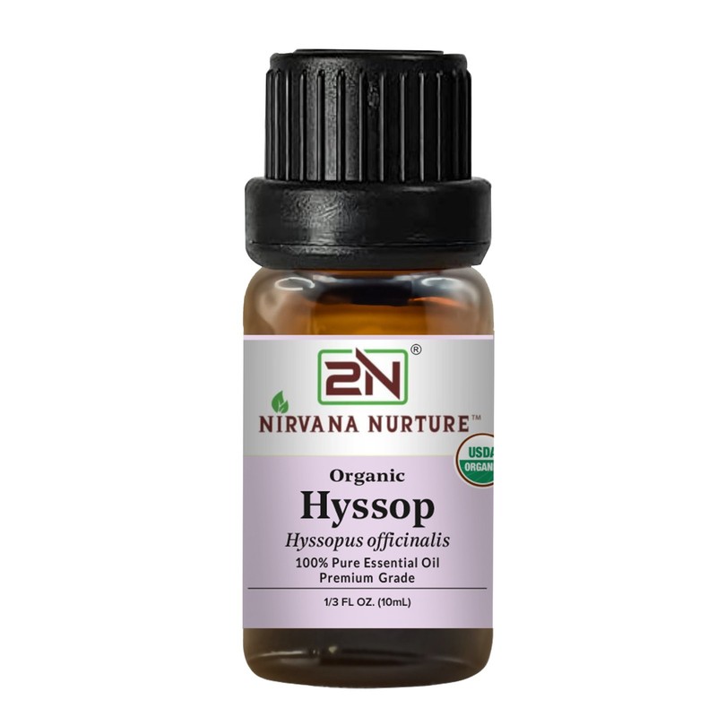 Organic Hyssop Essential Oil USDA Certified Organic, 100% Pure Natural