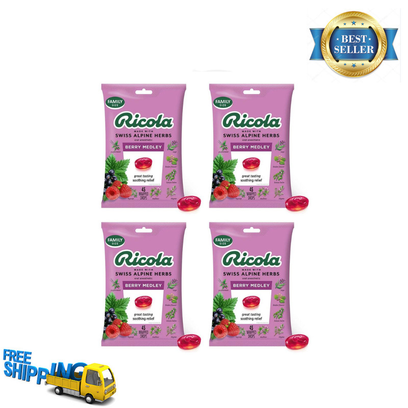 Ricola Berry Medley Throat Drops, 45 Count, 4 Pack, Family Size – FREE SHIPPING