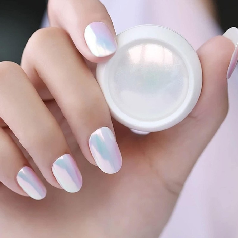 6 Jars Mermaid Chrome Nail Art Powder Aurora Mirror Holographic Manicure Glitter gallery