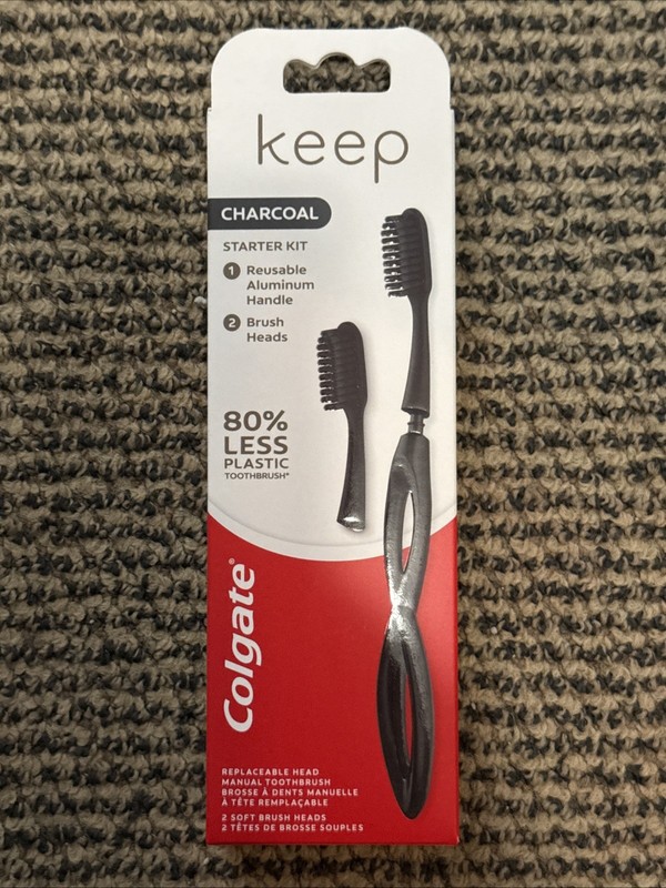 4 Brand New in Boxes Colgate Keep Toothbrush Starter Kit Charcoal