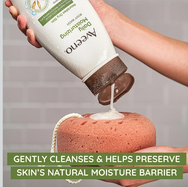 2 Aveeno Daily Moisturizing 18 fl. oz. Body Washes w Prebiotic Oat Light Scent gallery
