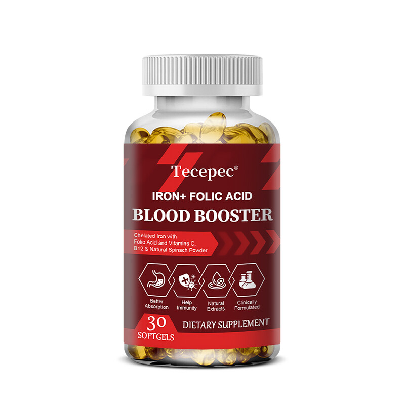 IRON+FOLIC ACID BLOOD BOOSTER Promotes Digestive And Immune System Health 30-120