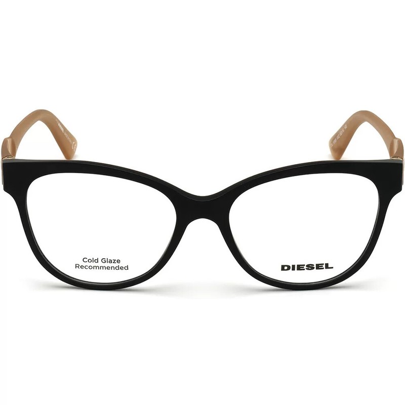 Diesel DL 5365 002 Matte Black Plastic Cat Optical Eyeglasses Frame 52-16-145 RX