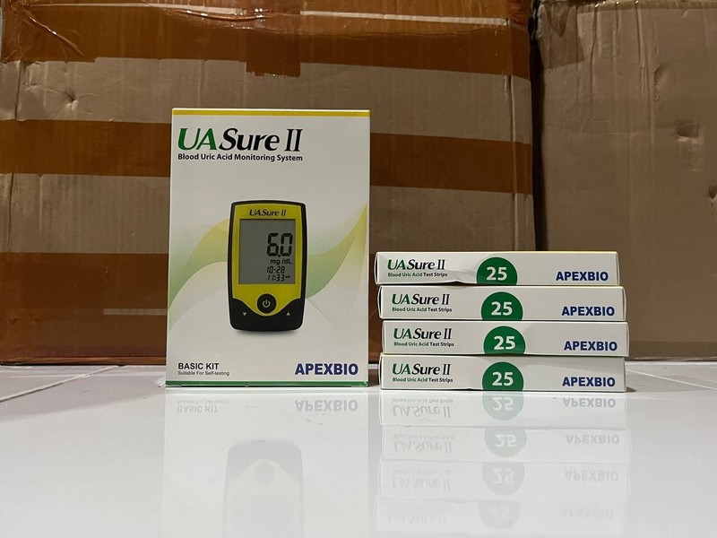 New UASure II Uric Acid Meter Test Kit Meter Tool & 25 Test Strips Uric Acid