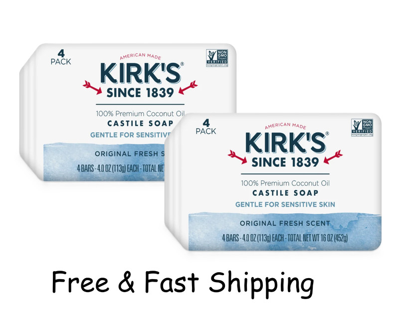 Kirk’S Original Fresh Scent Gentle Castile Soap 8 Ct Pack