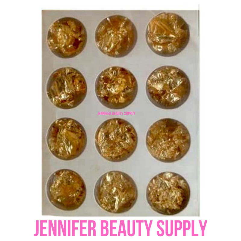 12 PACK FOIL NAIL ART SET, NAIL PAILETTE FOR DECORATION FLAKE GOLD/SILVER