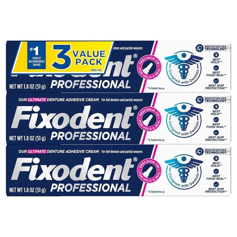 Professional Ultimate Denture Adhesive Cream for Strong, All-Day Hold for Full a