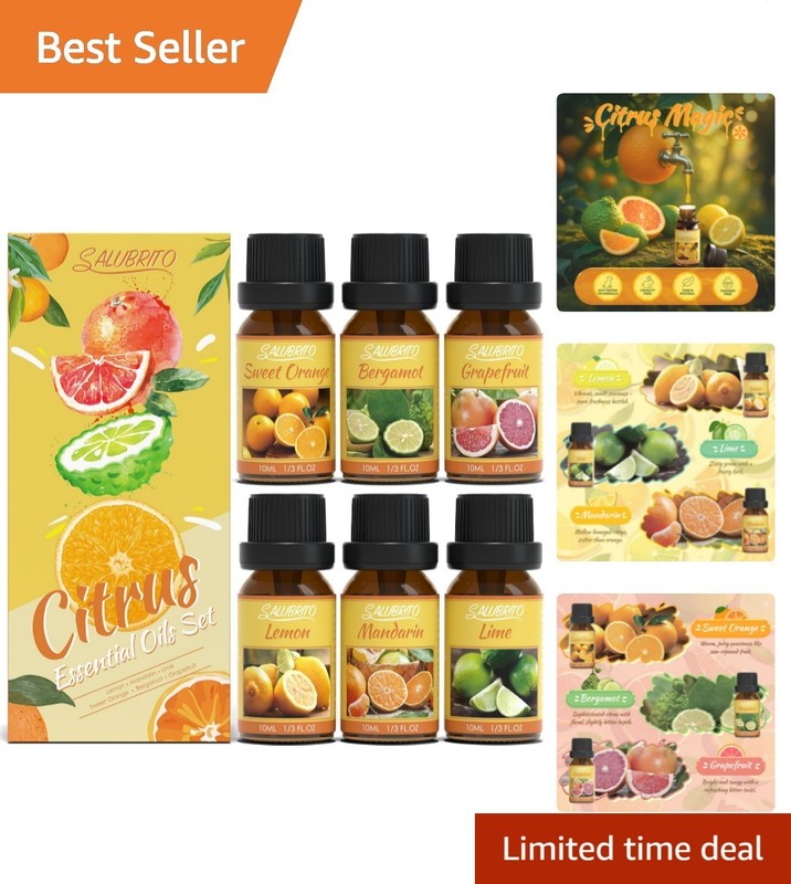 Natural Citrus Essential Oils Set – Perfect for Home Fragrance & DIY Projects