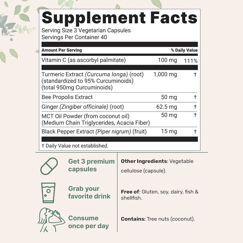 Micro Ingredients Turmeric Curcumin 1000mg 95% Curcuminoids with Black Pepper gallery