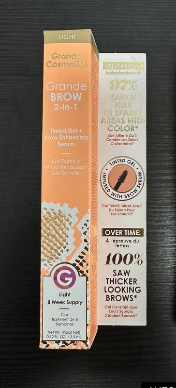 Grande Cosmetics 2 in 1 Brow Gel + Enhancing Serum 3.5mL Light Tint ON TIK TOK