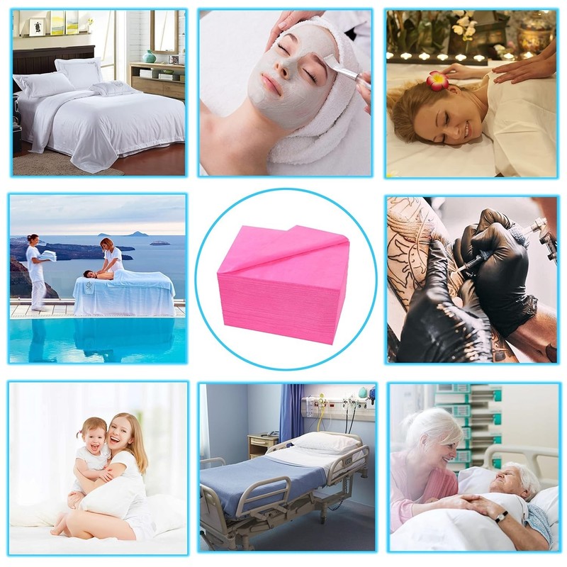 100 Pcs Disposable Bed Sheets 31" x 71" Massage Table Sheets Non Woven Fabric... gallery