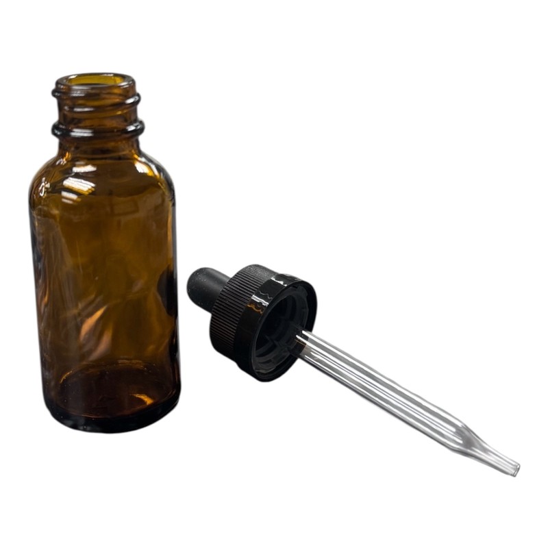 120 Pack 1 oz Amber Glass Dropper Bottles 20-400 Boston Round w/ Glass Pipette