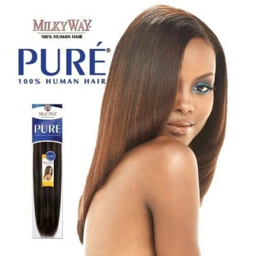 Milky Way Pure 100% Human Hair Yaky Weave 14" #2 gallery