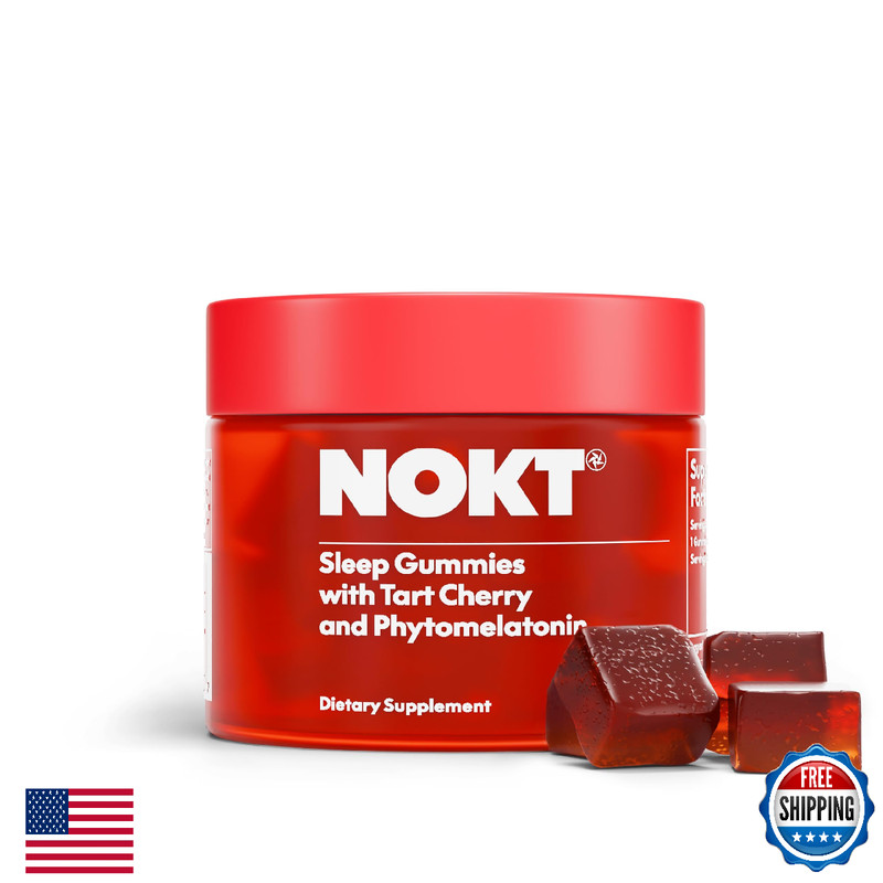 NOKT Sleep Gummies – Tart Cherry, Vegan Melatonin, Sugar-Free, Gluten-Free