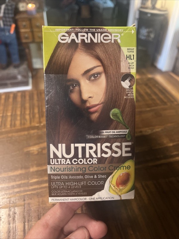 3 pk Garnier Nutrisse Ultra Color Permanent Hair Color Creme HL1, Bright Toffee