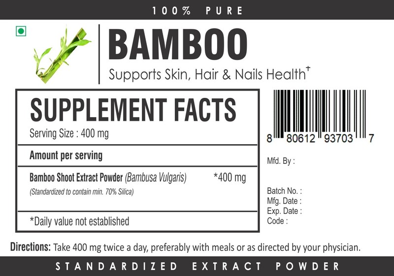 Bamboo Extract Powder - Natural Silica for Skin, Hair and Nails Health gallery