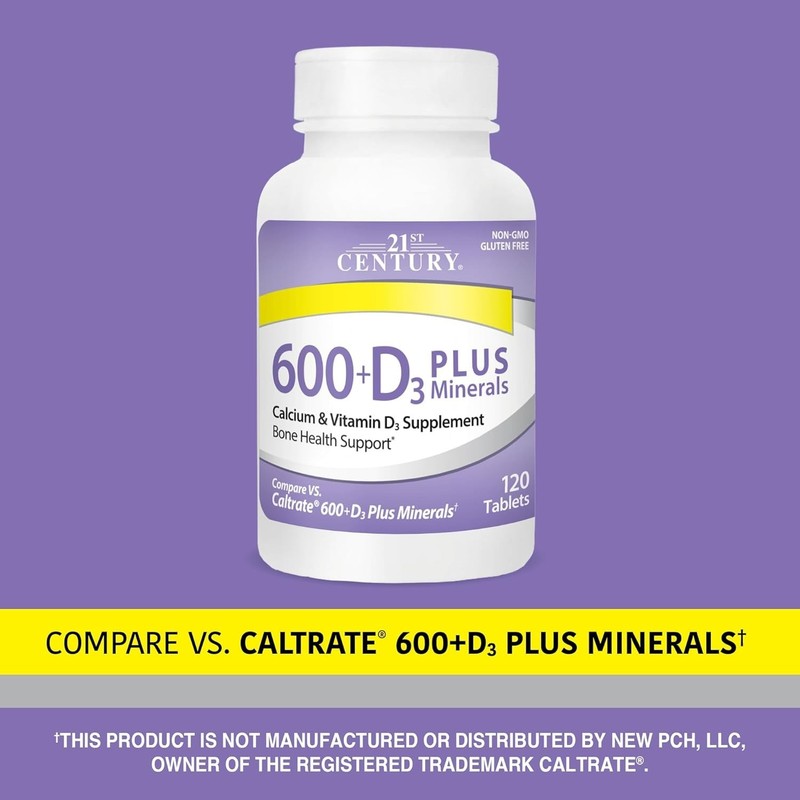 Economy Calcium Supplement - 120 Caplets with Vitamin D3 & Essential Minerals gallery