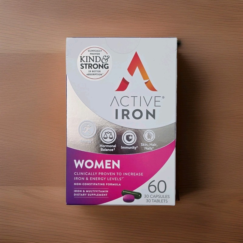 Active Iron Women Iron & Multivitamin 60 Caps/Tablets Vegetarian Gluten-Free
