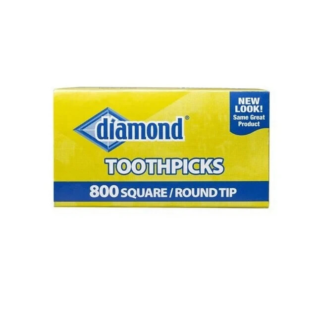 Diamond Square/Round Tip Toothpicks – For Teeth Appetizers Crafts – 800 Count