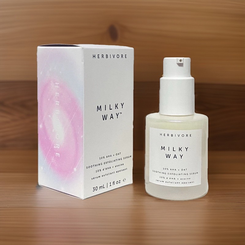 NIB Herbivore Milky Way 10% AHA Oat Soothing Exfoliating Serum 1 FL OZ 30mL