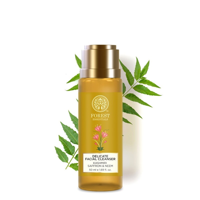 FOREST ESSENTIALS delicate facial cleanser saffron & neem 50ml gallery